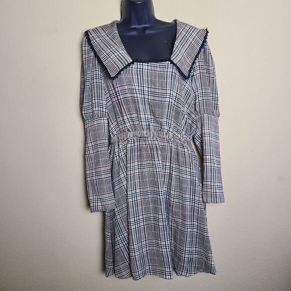 NWT Catch Stitch Plaid Dress - Picture 1 of 8